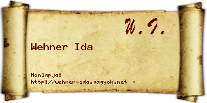 Wehner Ida névjegykártya
